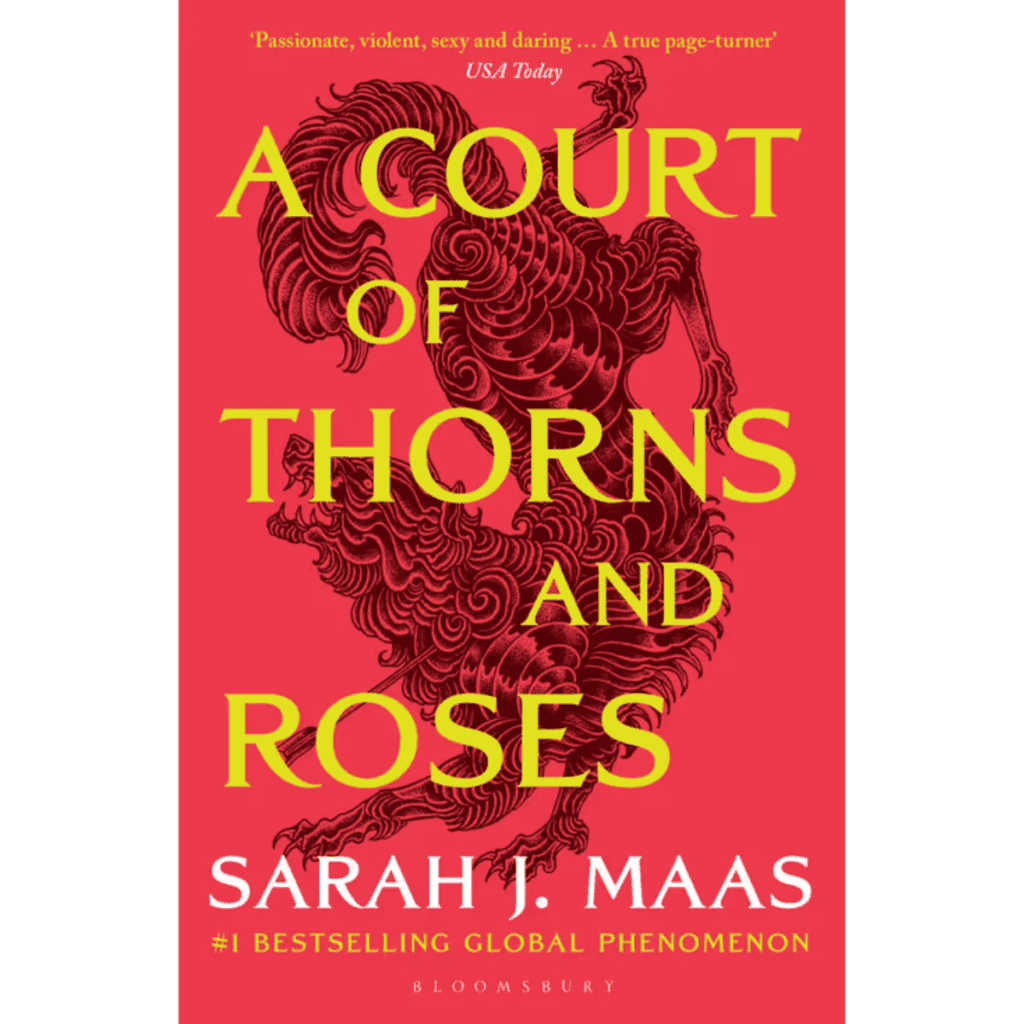 A Court of Thorns and Roses by Sarah J Mass book cover.